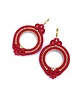 kolczyki soutache Kolczyki sutasz czerwone kółka Jolly lekkie okrągłe romantyczne