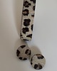 komplet biżuterii Zestaw skórzana bransoletka i kolczyki panterka leopard animal print