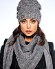 czapki damskie  Komplet czapka i szalik LC110 - jasnoszary