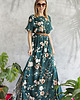 sukienki maxi damskie Sukienka zielona maxi w kwiaty