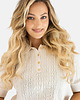 t-shirt damskie Bluzka Polo Crochet Beż