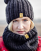 czapki damskie WOOLY Komplet czapka i komin czarny