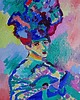 obrazy Kolorowy obraz olejny do salonu portret kobiety henri Matisse