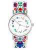 zegarki damskie Zegarek - Kolorowy wianek - folk biały, nato