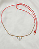 złote naszyjniki Naszyjnik czerwony sznurek z akwamarynem