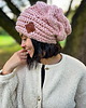 czapki damskie Czapka merino oversize THIS IS IT "Pudrowy róż"