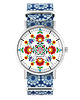 zegarki damskie Zegarek - Folkowa mandala - niebieski, kwiaty