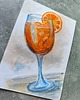 grafiki i ilustracje Włoska inspiracja Aperol Spritz drink obraz akwarela 15x21oprawiony
