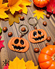 kolczyki z masy plastycznej Kolczyki halloween dynia z glinki polimerowej