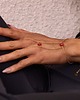 bransoletki ze szkła Bransoletka z pierścionkiem Glass Double Stones 2w1