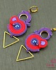 kolczyki soutache Różowo fioletowe kolczyki sutasz