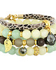 bransoletki z kamieni naturalnych Sawanna 4 - brown,green & light yellow.