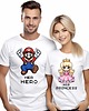 t-shirt damskie Koszulki dla pary Walentynki t-shirt komplet Mario