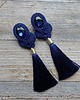 kolczyki soutache Granatowe kolczyki sutasz z chwostami
