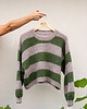 swetry damskie  Sweter w paski, zielony sweter, sweter z alpaki