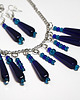 komplet biżuterii Komplet - Granatowy, turkusowy - naszyjnik, kolczyki