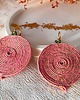 kolczyki soutache Kolczyki koła pudrowy róż ze złotem lekkie
