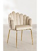 krzesła Krzesło Aksamitne na Złotych Nogach Elodie Beżowe