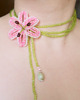 chokery Różowa lilia - naszyjnik choker z koralików