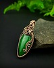 wisiory Wisiorek z zielonym jadeitem  wire wrapping
