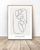 plakaty Plakat jedna linia "Naga kobieta" 30x40 (300mm x 400mm)