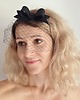 fascynatory Fascynator  czarny elegancki  kokarda z woalką halloween
