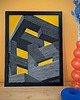 grafiki i ilustracje Ręcznie drukowany linoryt "Blok znikąd" 30x40cm