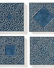 kafle i panele Kafle cztery ornamenty, szaroniebieskie