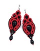kolczyki soutache Verra czerwono czarne romantyczne kolczyki sutasz z kryształkami