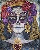 kurtki damskie Ręcznie malowana kurtka jeansowa CATRINA SANTA MUERTE