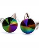 kolczyki swarovski Kolczyki  - kryształy Swarovski-kotki Rainbow Dark (mniejsze)