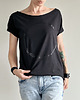 t-shirt damskie Czarne koło na czarnym Oversize