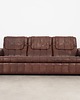 sofy i szezlongi Sofa skórzana brązowa, szwajcarski design, lata 70, produkcja: De Sede