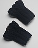 rękawiczki damskie Wełniane Mankiety czarne