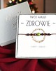 bransoletki z kamieni naturalnych Amulet - ZDROWIE - świąteczne pudełko - NEFRYT, granat