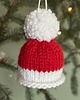 dekoracje świąteczne Ozdoba choinkowa, zawieszka, mini-czapeczka, czerwono-biała