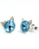 kolczyki swarovski Koty! kolczyki  - kryształy Swarovski Aquamarine