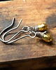 kolczyki wire wrapping Złote krople   - kolczyki