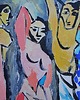 obrazy Kolorowy obraz  do salonu panny z awinione pablo picasso