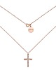 złote naszyjniki Naszyjnik z różowego złota z krzyżem wysadzanym SWAROVSKI CRYSTAL
