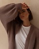 kardigany damskie Kardigan Balloon mohair reglan beż taupe