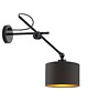 kinkiety Regulowany czarny kinkiet w stylu glamour HAMILTON GOLD