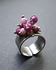 pierścionki srebrne Pierścień Wrzos z rubinami