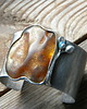 bransoletki wire wrapping Bursztyn / chalcedon -  bransoleta mankiet CUFF