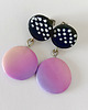 kolczyki z masy plastycznej Fioletowe Kolczyki w Kropki Polka Dot