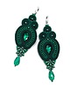 kolczyki soutache Verra zielone romantyczne eleganckie kolczyki sutasz z kryształkami
