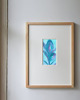 obrazy Akwarela Kwiaty oryginalny obraz niebieski papier 10,5x22 cm