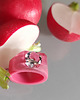 pierścionek z żywicy Różowy pierścionek z cyrkonią
