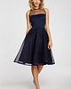sukienki midi damskie Wieczorowa sukienka-granatowa(M-148)