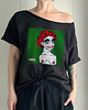 t-shirt damskie Rzut oszczepem Czarny oversize